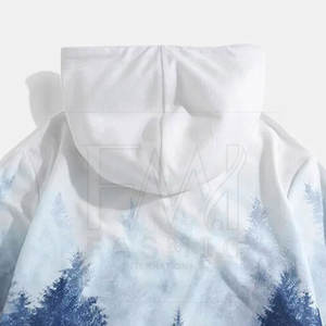 Sweat à capuche 100% coton pour hommes à la mode de haute qualité léger brodé impression solide tissu personnalisable pour la tenue d'hiver - Product Image 4