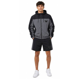 Casual Lightweight Travel Active Windbreaker Shorts <b>Set</b> Men's Gym Workout Quick Dry Performance Windbreaker Shorts <b>Set</b> - Product Image 3