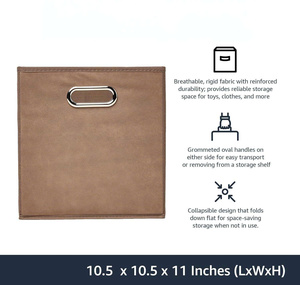 Panier de rangement en tissu carré pliable, lot de 5, haute qualité, moderne, durable, facile à nettoyer, grande capacité pour les vêtements, le placard, la maison - Product Image 5