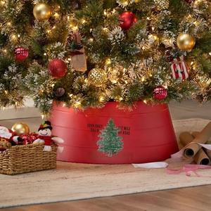 Colliers d'arbre de Noël de style moderne avec décoration de couverture de base d'arbres artificiels de finition de texture pour des vacances festives - Product Image 3