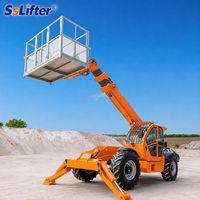 Chariot télescopique tout-terrain professionnel avec balayeuse à neige et attache rapide pour la manutention de matériaux industriels et agricoles