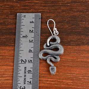 Nuevos Pendientes Colgantes de Serpiente con Diseño Gótico, Joyería de Latón para Mujer, Acabado Plateado Oxidado, Venta al por Mayor/OEM/ODM - Product Image 5