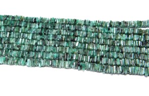 Natural Emerald Shaded Smooth <b>Heishi</b> <b>Beads</b> 5mm Square Green Gemstone <b>Beads</b> 16'' Jewelry Making-Stone <b>Beads</b> - Product Image 3