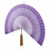 Éventail pliant en bambou dégradé violet Viettimecraft à suspendre avec pompon décoratif, design bohème pour la décoration intérieure