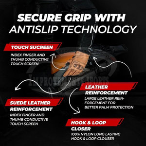 Gants de moto en cuir à doigts entiers Protection des mains Gants de moto Gants de moto respirants - Product Image 4