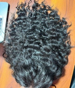 Haute qualité indien non transformé cheveux humains bruts Double trame faisceaux vague naturelle Curl crépus bouclés Texture doux épais cheveux complets - Product Image 1