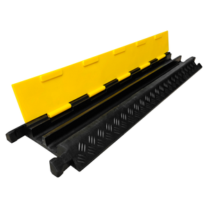 Ensemble de rampes en caoutchouc pour canaux de câbles, 10 mètres, 2 canaux, 25 x 100 x 5 cm, revêtement en PVC - Product Image 5