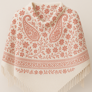 Chal Reversible de Lana Pura de Primera Calidad, Ligero, para Invierno, Diseño Rectangular Largo con Lunares, Diseño Propio, Duradero, para Mujer, MyEthnix - Product Image 1