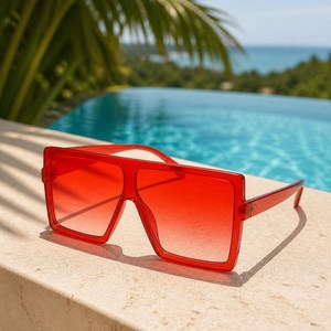 Lunettes de soleil carrées à monture en plastique pour femmes, style rétro, protection UV, usage quotidien - Product Image 4