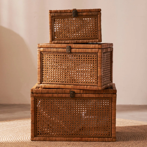 Caja de almacenamiento de mimbre estilo Vintage Handwicker cesta de lavandería decorativa para ropa y joyería de la fábrica de Vietnam - Product Image 6