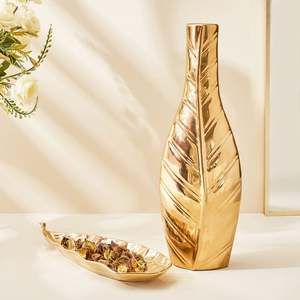 Florero dorado de aluminio, producto de tendencia, florero de Metal, decoración antigua para el hogar, sala de estar, florero de Metal - Product Image 6