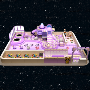 Équipement de terrain de jeux intérieur personnalisé, aire de jeux souple multi-niveaux avec toboggan LED et zone de jeu de rôle pour centre de divertissement familial et <span class=keywords><strong>parc</strong></span> d'attractions - Product Image 1