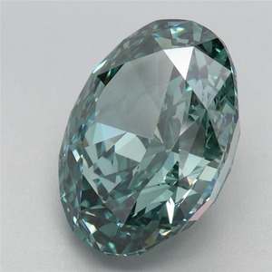 Diamant de laboratoire vert foncé de forme ovale - Product Image 4
