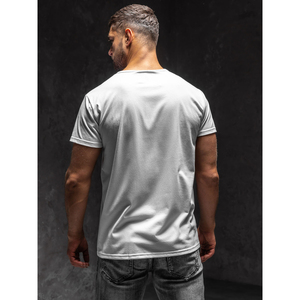 เสื้อยืดโอเวอร์ไซส์สีขาวทรงสลิมฟิตสำหรับผู้ชาย ผ้าเจอร์ซีย์พิมพ์ลาย 260 กรัม ทรงยาว ลายพื้นเรียบ พิมพ์ลายสกรีน เสื้อผู้ชาย - Product Image 3