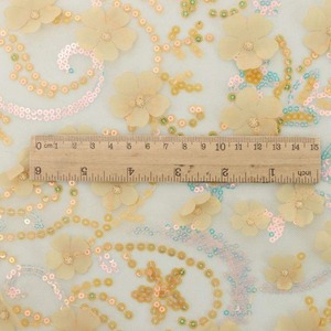 Hoa sequin thêu vải lưới trong màu hồng Shades thiết kế ren lưới vải cho áo sarees lehengas & bên mặc Dresses - Product Image 2