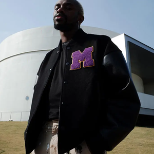 Parche de chenilla personalizado bordado 100% lana Vintage Bomber béisbol Letterman Varsities chaqueta para hombres - Product Image 3