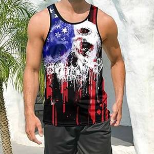Wholesale Men's <b>Sleeveless</b> Fitness Fashion Tank <b>Top</b> Men Gym Quick Dry Ice <b>Silk</b> Singlet Mesh Sport Vest with made by Dress Sports - Product Image 6