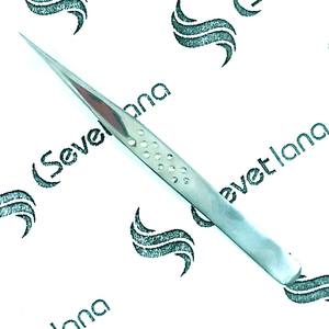 Pince à cils professionnelle allemande en acier inoxydable droite Nano Grip Logo d'impression personnalisé pointe pointue pour le maquillage d'extension de cils - Product Image 2