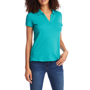 Chemises polo pour dames Vêtements de sport Demi-manches Col bas Boutons Nouveau style polos pour filles Bébé avec couleur personnalisée - Product Image 1