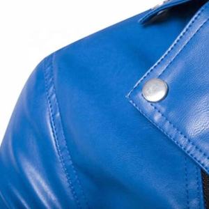 Design Your Own Winter Men's Leather Motorcycle <b>Jacket</b>-High Quality Windproof & Waterproof Long Sleeve <b>Fleece</b> <b>Lining</b> - Product Image 4