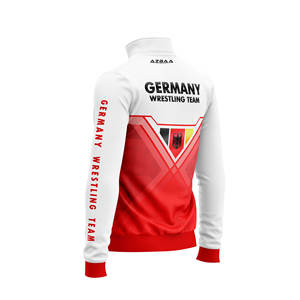 Veste d'entraînement en polyester personnalisée à manches longues pour homme, col montant, demi-zip, veste de sport et décontractée - Product Image 5