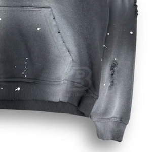 Sudaderas con capucha informales de invierno para hombre, diseño de patrón sólido a la moda con aspecto desteñido por el sol, cuello con capucha para uso en exteriores - Product Image 2