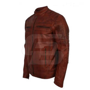 Veste mince en peau de vache tendance OEM High Street pour hommes col montant personnalisable mode hiver logo personnalisé pour la moto - Product Image 3