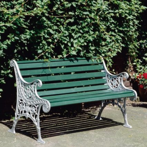 Banc de jardin extérieur en fer pur élégant enduit de poudre - Product Image 2