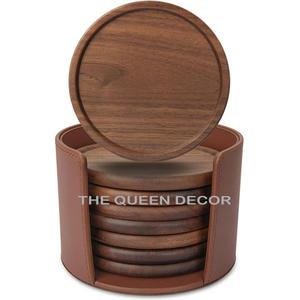 Ensemble en bois de quatre sous-verres avec support en fer Taille et formes personnalisées Sous-verre en bois à un prix abordable - Product Image 6