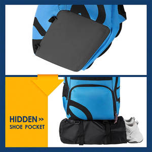 Sac à dos de football personnalisé, sac à dos de sport avec compartiment pour ballon - Sac de sport pour tous les sports, gymnase pour basketball, football, volley-ball - Product Image 2