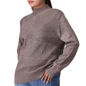 Vente directe d'usine! Pulls en coton conçus sur mesure pour femmes Style décontracté avec logo avant pour l'hiver - Product Image 1