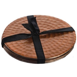 Dessous de verre en cuivre pur nouvellement produit décor de Table tenue de fête de mariage utiliser 100% à la main en cuivre tasse à thé caboteur taille personnalisée - Product Image 4