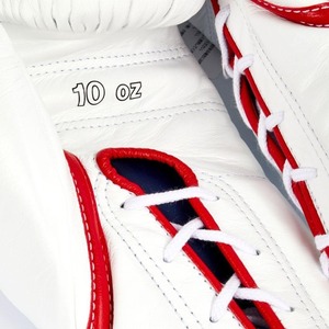 ถุงมือต่อยมวยแบบปรับแต่งสีแดงและสีขาวทำจากหนังแท้สำหรับแข่งขัน - Product Image 6