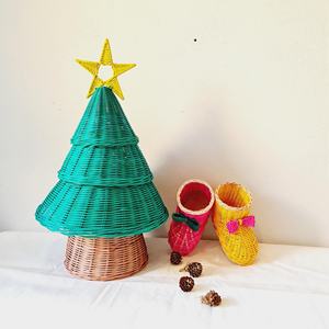 Meilleures ventes de cadeaux de vacances décorations de maison arbres en rotin et bottes ornements de noël pour noël - Product Image 2