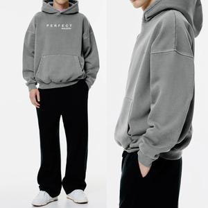 Survêtements coupe classique, molleton de coton épais de haute qualité, couleur unie, ensemble de sweat-shirt pour homme avec logo personnalisé, ensembles de jogging - Product Image 5