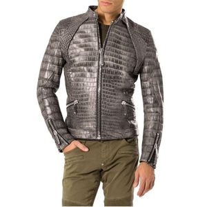 เสื้อแจ็คเก็ตหนังแท้ลายหนังจระเข้ คุณภาพสูง สวมใส่สบาย ทันสมัย อุ่น ระบายอากาศได้ดี ทนทาน เหมาะสำหรับฤดูหนาว - Product Image 1