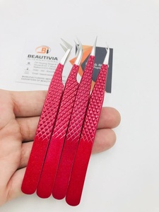 แหนบขนตาเพิ่มความยาวขนตาแบบมืออาชีพเคลือบด้วยผงเหล็กสีแดงเลือดแบบยั่งยืน - Product Image 6