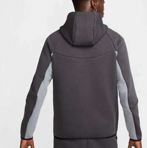 Sudadera con capucha minimalista Unisex de algodón/poliéster de alta calidad con cremallera completa de doble color para hombres forro polar suave, estética limpia, todos los días - Product Image 2