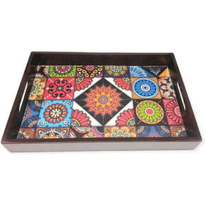 Plateau de service en bois à usage familial pour la décoration de table en toute occasion - Product Image 3