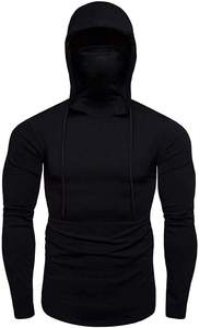 Sweat-shirt à capuche pour homme, pull-over uni, motif de compression, sweat-shirt de pêche en tissu tricoté, logo sur le devant - Product Image 2