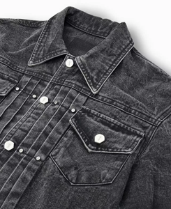 Chaqueta de Forro Polar con Botones, Estilo Desgastado, con Parches, Lavado Desgastado, con Logotipo Frontal para Hombre - Product Image 3