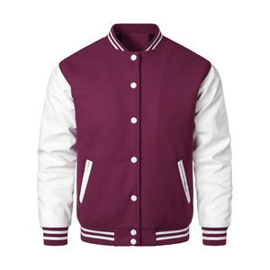 Mens Varsity Baseball Jacket University Team Uniform Lightweight WoolLeather Jacket <b>Button</b> Pocket CollegeBaseballjacket for men - Product Image 1
