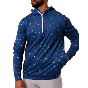 Sudaderas con capucha para hombre Sport Quarter 1/4 Zip Neck Golf Sublimation Pullovers Impresión personalizada Zip Collar Pullover Sudadera Diseño OEM - Product Image 4