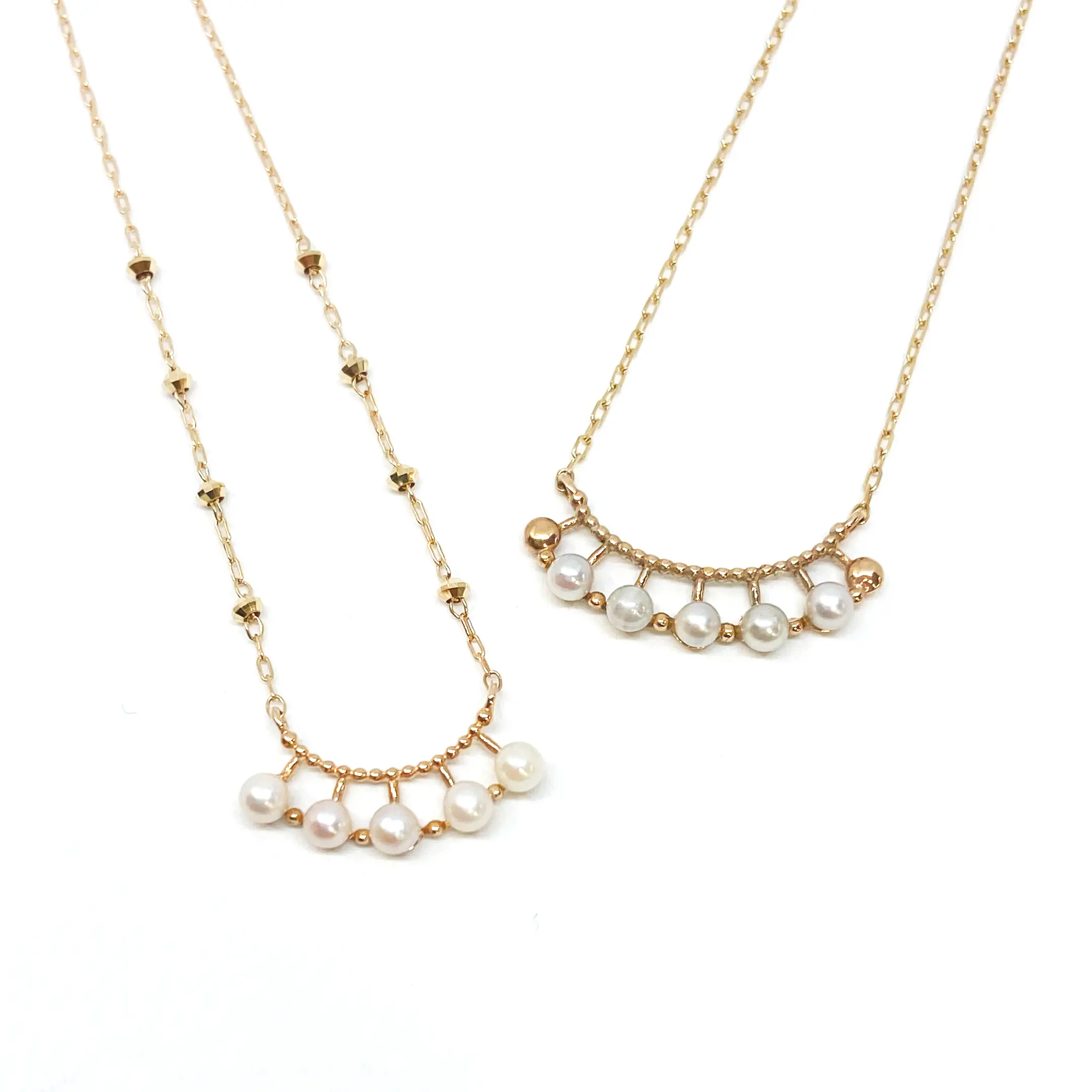 Sustainable sell well various unique Japan ladies high fashion jewelry gold k10 pearl necklace