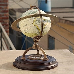 Brass Antique Bản Đồ Thế Giới Globe 1 Màu Sắc Tùy Chỉnh In La Bàn Từ Tin Trang Trí Xoay Trái Đất Địa Lý Nghệ Thuật Món Quà Hoàn Hảo - Product Image 4