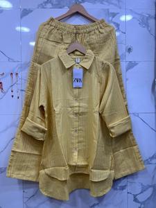 ชุดนอนสตรีขนาดพลัสไซส์ผ้าคอตตอนสวมใส่สบายชุดใส่อยู่บ้านเอวยางยืดสำหรับฤดูใบไม้ผลิ - Product Image 6