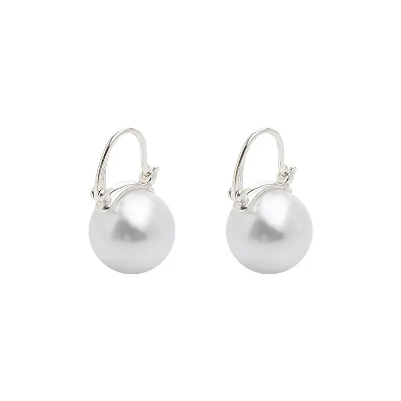 S925 Silver Pearl Earrings Temperament High-end Earrings Korean Style Temperament Earrings