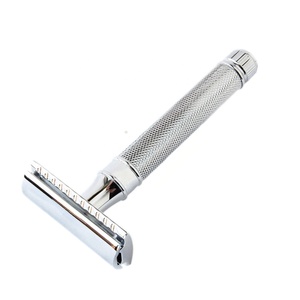 มีดโกนหนวดแบบใบมีดเดี่ยวคุณภาพสูง ทำจากทองเหลืองชุบโครเมียม ปรับได้ พร้อมระบบเฟือง สำหรับโกนหนวดและโกนขนตามร่างกาย - Product Image 1