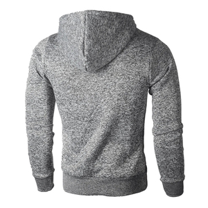 Sudadera informal de invierno para hombre, mezcla de poliéster suave/forro polar de algodón, sudaderas bordadas y teñidas lisas, MOQ 2 uds. - Product Image 3