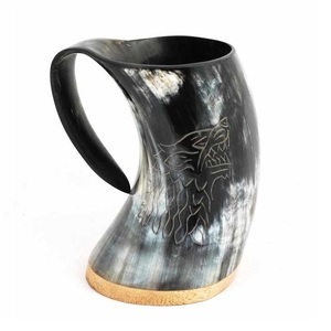 Jarra de Cuerno de Búfalo 100% Natural, Fabricada en India, para Beber Cerveza o Whisky, Hecha a Mano, Artesanía, en Venta - Product Image 4